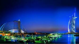 Wallpaper Beauty City Dubai Lights Evening Water 4k