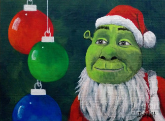 A Very Merry Shrek Christmas Painting By Danett Britt Fine Art