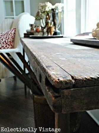 Vintage Wallpapering Table