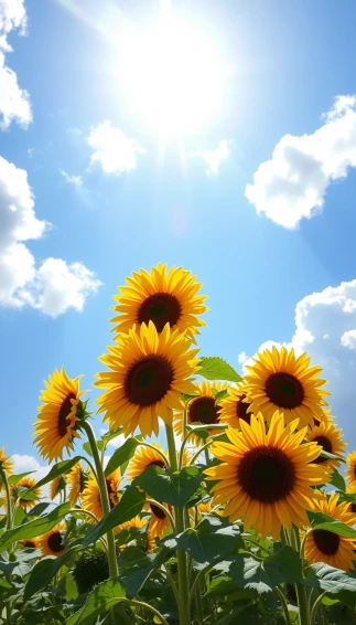 Clouds Sunflower Aesthetic Wallpaper