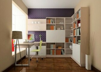 Study Room Design Wallpaper Purple 3d Rendering Minimalist