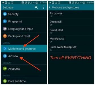 Galaxy S5 Motions And Gestures Air
