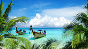 Coconut Trees 4k Tropical Beach Boats Island Rare