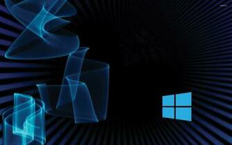 Windows Simple Blue Logo On Rays And Waves Wallpaper