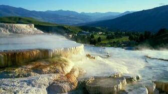 Mammoth Hot Springs Wallpaper Nature