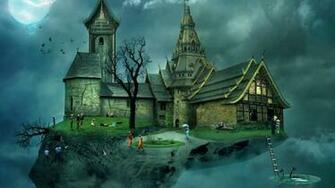 Fantasy Floating Houses Wallpaper Hq