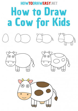 Draw A Cow For Kids Easy Drawing Lessons