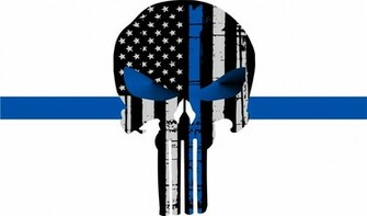 Thin Blue Line Products Punisher X Tattered Flag Police Decal