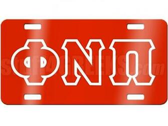 Kappa Alpha Psi License Plate Description Red Mirrored