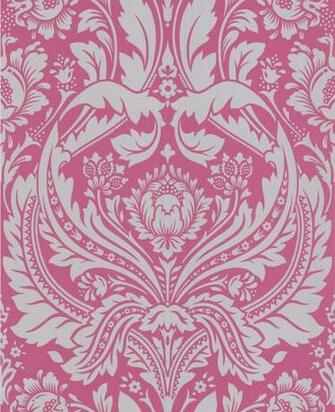 Pink Gold Damask Wallpaper