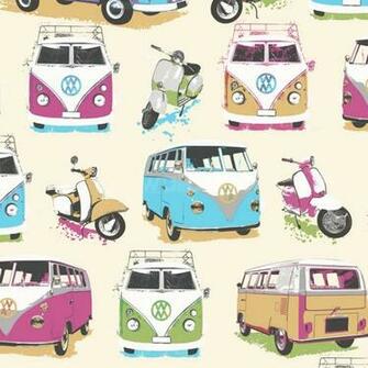 Muriva Campervan Wallpaper Scooters