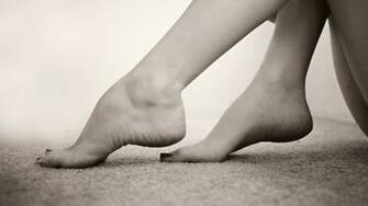 Legs Women Black And White Feet Barefoot Arched Nail Polish