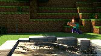 Epic Pool Jump Minecraft Gallery Wallpaper