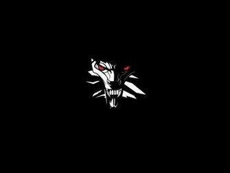 Minimalistic The Witcher White Wolf Medalion Wolves Wallpaper
