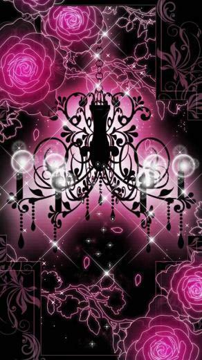 Pink And Black Gothic Chandelier Bling Phone Wallpaper