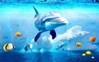 Cute Dolphins Wallpaper