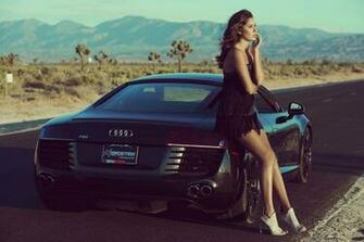 Audi R8 Girl Sensual Alone Beauty Legs Wallpaper