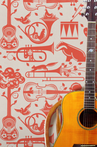 Mini Moderns Pet Sounds Wallpaper Harvest Orange