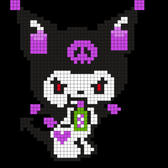 Kuromi Perler Beads Patterns Image Wallpaper