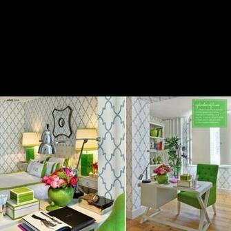 Kelly Green Trellis Wallpaper
