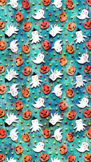 Cute Pumpkin iPhone Ghosts Wallpaper