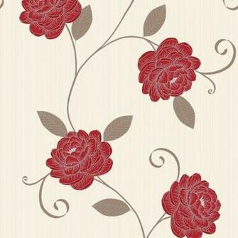 Red And Cream Wallpaper Grasscloth