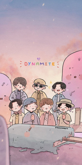 Genial Bts Cartoon Wallpaper Desktop