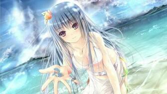 Hair Swimsuit Sea Sun Summer Wallpaper Background Full HD 1080p