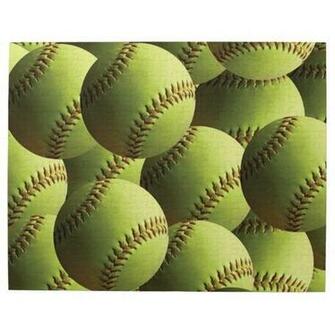 Yellow Softball Wallpaper Jigsaw Puzzle
