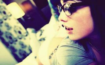 Cute Lip Piercing Wallpaper Background
