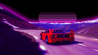 Ferrari F40 Retro Road 4k Wallpaper
