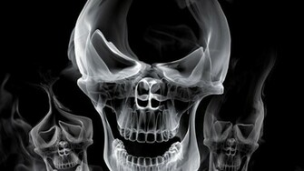 Black Background Smoke Skull Wallpaper