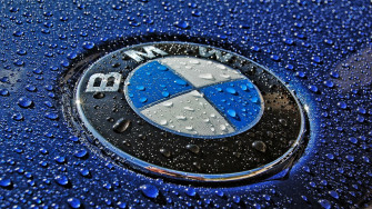 Stunning HD Wallpaper Of A Bmw Logo With Raindrops