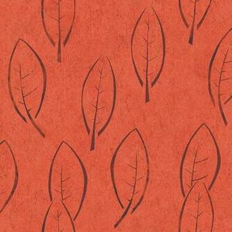 Allen Roth Orange Outlined Leaf Wallpaper Item Model