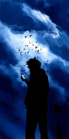 Boy Looking At The Sky And Dreaming That I Wish A Bird So