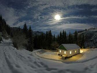 Winter Cabin Desktop Wallpaper HD