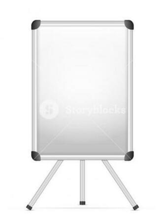Whiteboard With Tripod On A White Background Royalty Stock