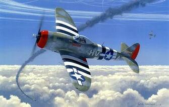 Wallpaper P Thunderbolt Air Combat Dogfight Ww2 War Painting