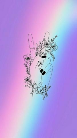 Peace Sign Hand With Flowers Wallpaper Teahub Io