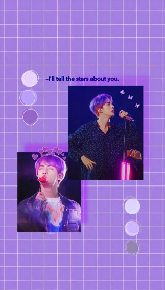 Kim Seokjin Bts Aesthetic Purple In Wallpaper Ponsel