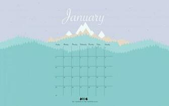 January Desktop Wallpaper Snowy Mountain And Pines