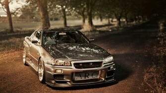 Nissan Skyline Gt R R34 Tuning Road Photo HD Wallpaper