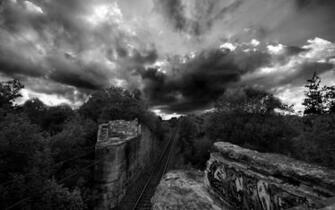 Black And White Railroad Best Landscape Wallpaper