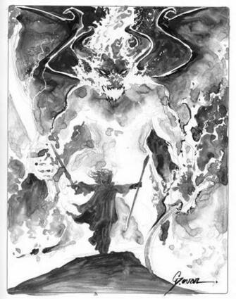 Balrog Vs Gandalf Sketch By Danielgovar