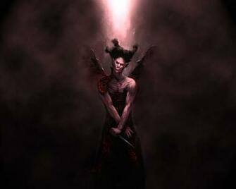 Horror Wallpaper Met Persoon Vleugels