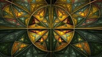 Stained Glass Fractal Colorful Wallpaper Desktop