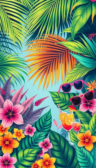 Tropical Preppy Summer Wallpaper
