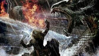 Viking Kills The Dragon Wallpaper And Image Pictures