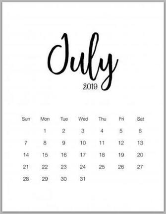 July Minimalist Calendar