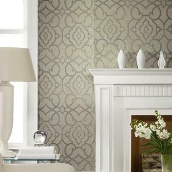 Candice Olson Shimmering Details Grillwork Mica Wallpaper Modern